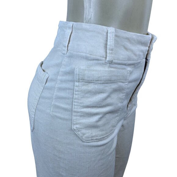 Maeve High-Rise Corduroy Wide-Leg Womens Pants Cream Size 29 - Picture 5 of 9